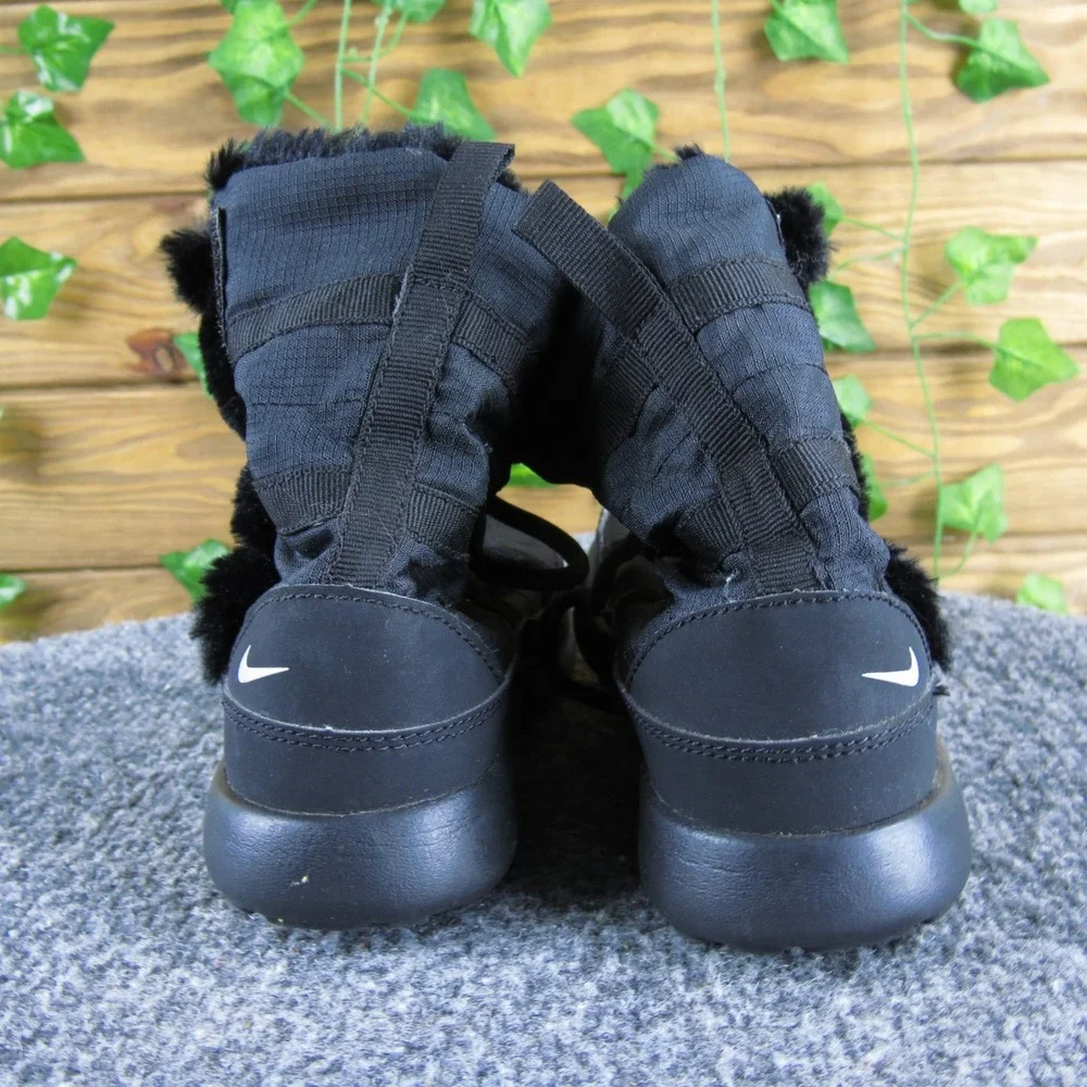 Nike Roshe One‎ Hi PS Kids Toddler Black Winter Snow Boots Faux Fur Lined 12